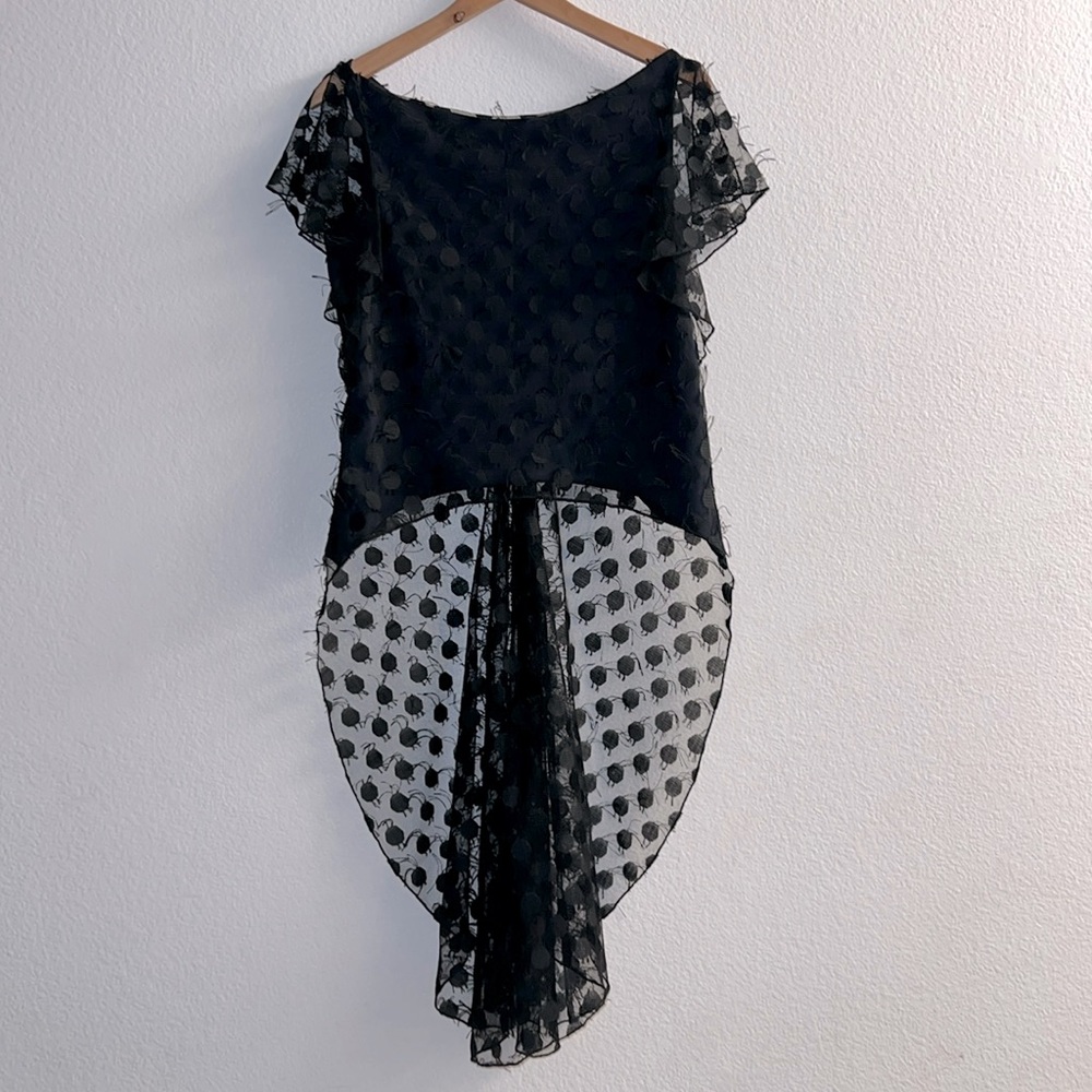 Katherine Kidd Black Polka Dot Sheer Top Size 2